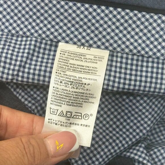 Banana Republic Mens Aiden Dress Pant 38x32 Navy Tailored Slim Fit Cotton Blend - Picture 4 of 13